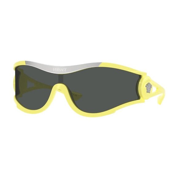 NWT VERSACE SUNGLASSES UNISEX YELLOW SHIELD EYEWEAR VERSACE